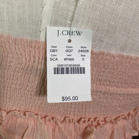 J. Crew light pink ruffle strapless knee length dress size s NWT - Picture 5 of 8